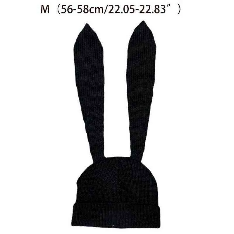 Cappello di coniglietto pasquale Orecchie di coniglio Costume Fungoli divertenti Cappelli Decorazioni di Pasqua ad addensare tappi a maglia le donne inverno 2201132890693254732