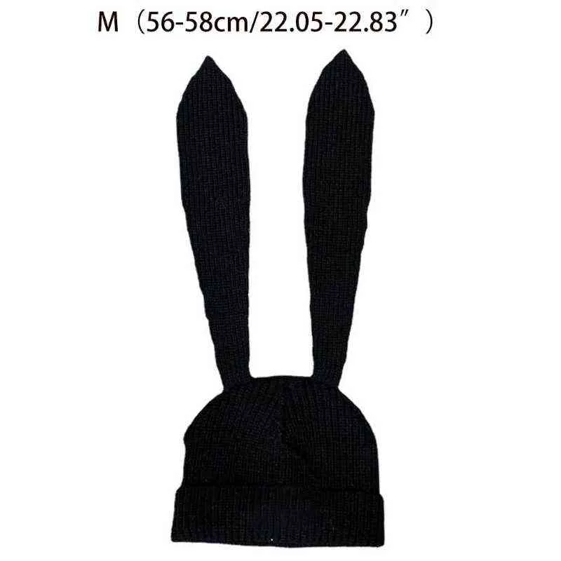 Easter Bunny Hat Rabbit Ears Costume Funny Party Favors Hats Easter Decorations Thicken Knitted Caps for Women Winter 2201132890698049763