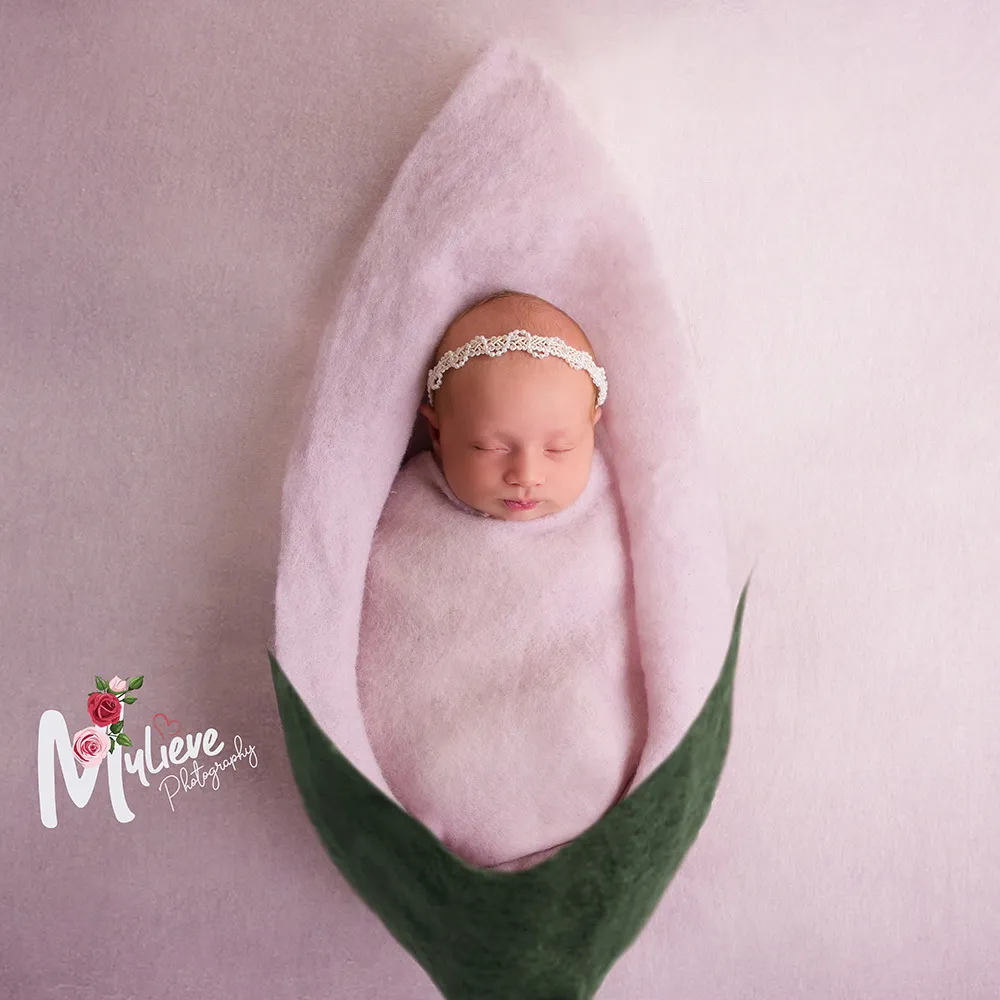 DonJudy Nouveau-né Photographie Props Bébé 100% Laine Flora Wraps Couverture Panier Filler Stuffer Fotografia Photo Accessoires Studio 210309