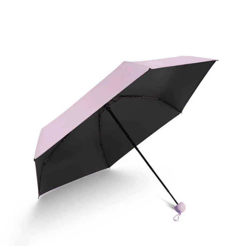 Capsule Mini Umbrella Women Men Sun Rain Umbrellas Sun Protection UV Folding Windproof Five Holding Umbrella 211124