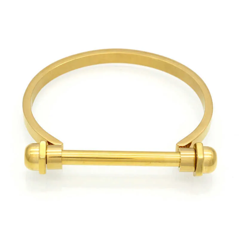 Ny Design Nut Nail Armband Armband Guldarmband för Kvinnor Skruva Manschettband Armband Bangles Manchette Män Smycken Pulseiras Q0722