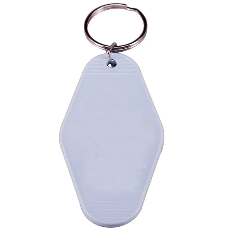 blanc bricolage plastique personnalisé el Motel film porte-clés bricolage pendentif porte-clés porte-clés boîte aux lettres cadeaux 2202283386532