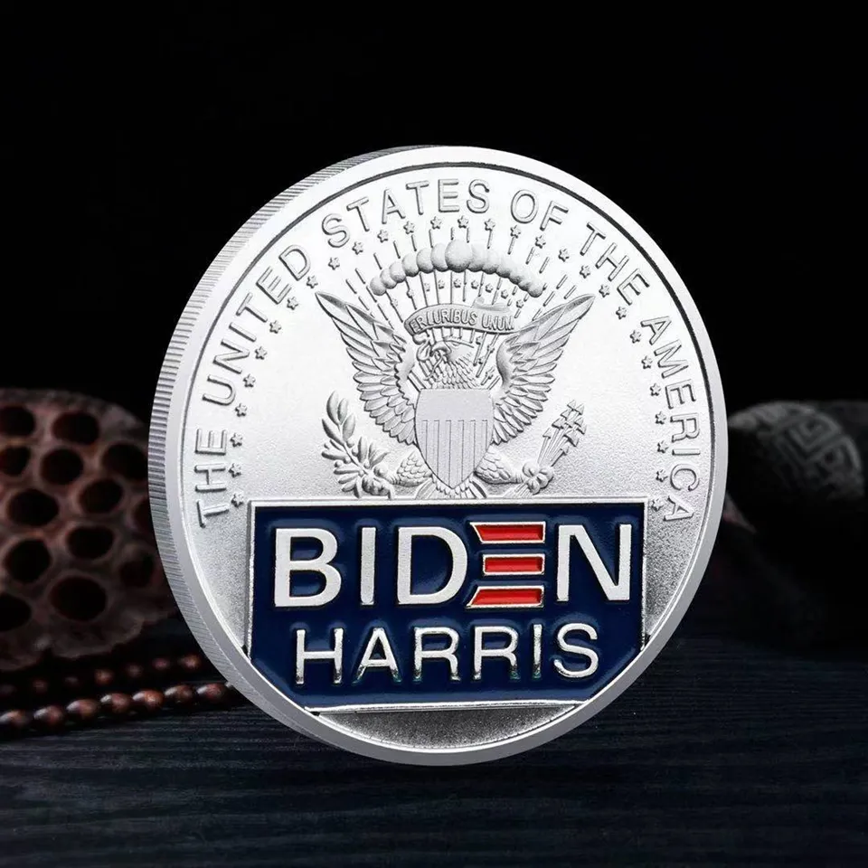 Niepaniczny Prezydent USA Joe Biden Arts and Crafts Silver Splated Pamiła się kolekcjonerski
