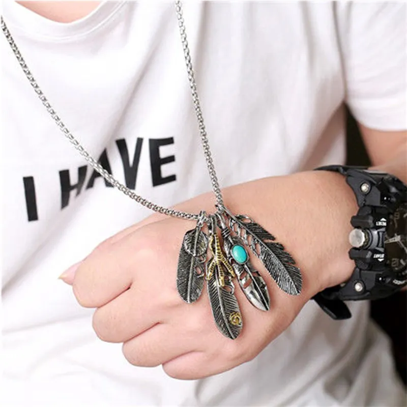 Fashion New Style Feather Eagle Claw Men And Women Hip Hop Exquisite Personality Necklace Pendant Luxury Jewelry Gift Q0531305K