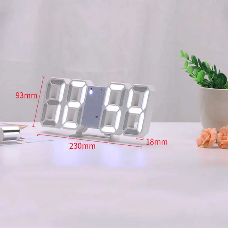 Wall-mounted Alarm Clock Digital Watch Electronic Function Table Clock Calendar Thermometer LED Display Room Office Decoration 210724