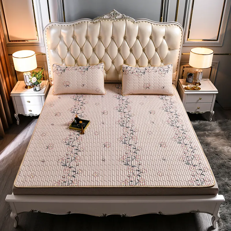 Sommerbettmatte kühle schlafende hautfreundliche Matratze faltbare weiche Bettwäsche Sets Schlafkissen in voller Größe