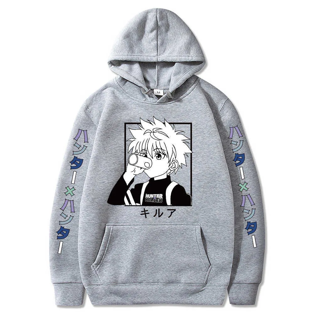 Hot Hunter X Hunter Sweat À Capuche Anime Mignon Killua Sweat À Capuche Graphique pour Hommes Sportswear Cosplay Vêtements Y0803