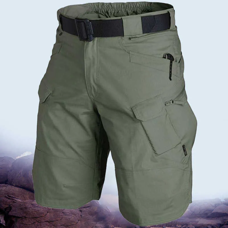 Große Größe 5XL Klassische Taktische Shorts Männer Im Freien Wasserdichte Militärische Tarnung Multi-Pocket Herren SWAT Cargo 210713