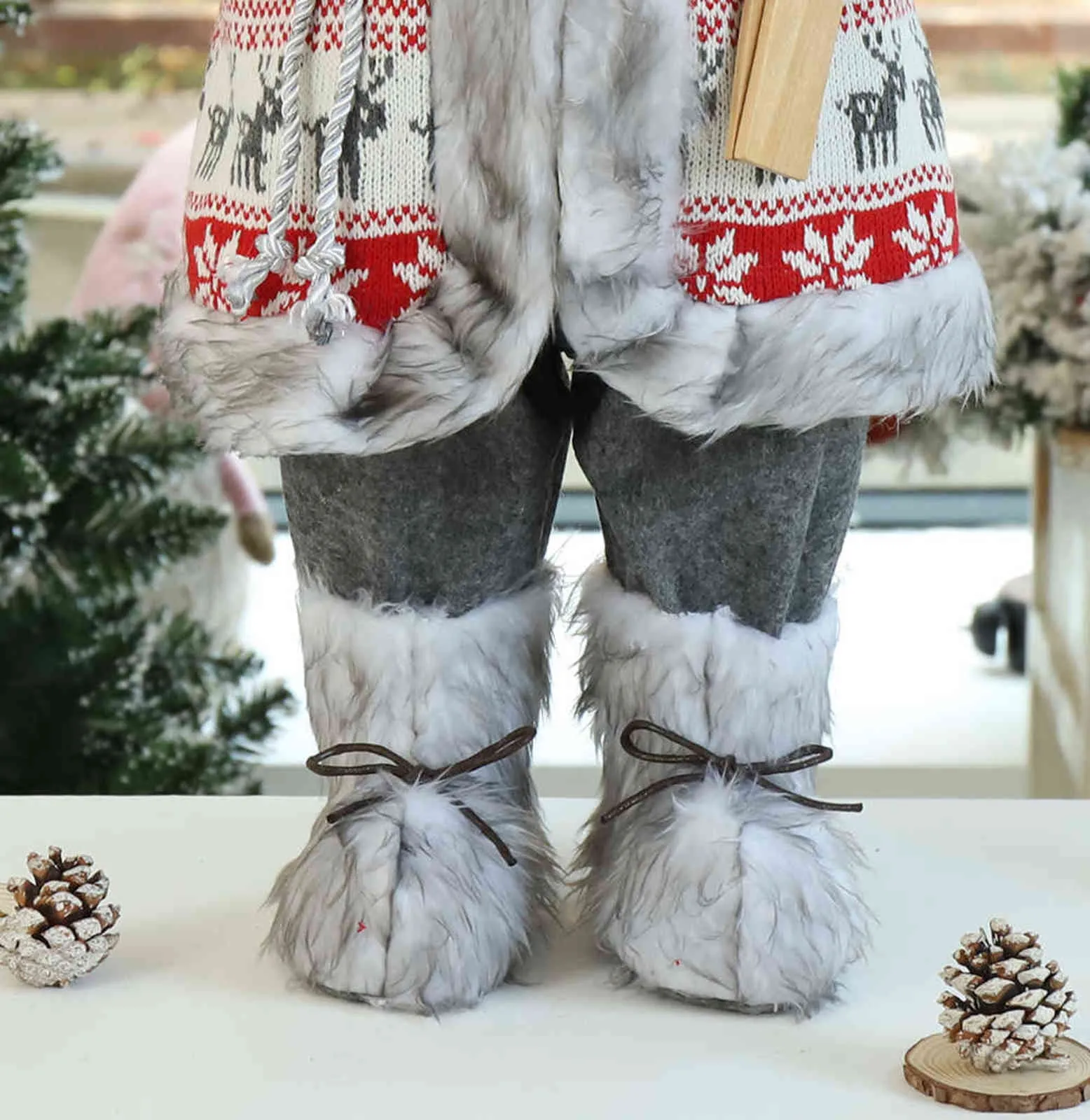 2022 Decorações de Natal para casa Papai Noel boneca 60/45 / 30cm Ano Presentes infantis El Coffee Shop Janela ornamentos 211104