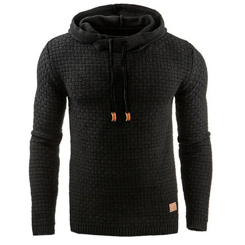 Herbst Herren Jacquard Fleece Hoodie Slim Kapuzenpullover Herren Pullover Mäntel Männlich Casual Sportswear Streetwear 201127