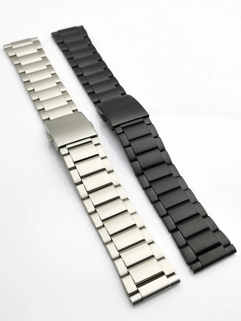 Faixa de relógio de titânio com interface plana sólida universal, pulseira de metal, liga de titânio, largura masculina 20 21 22 23mm301j