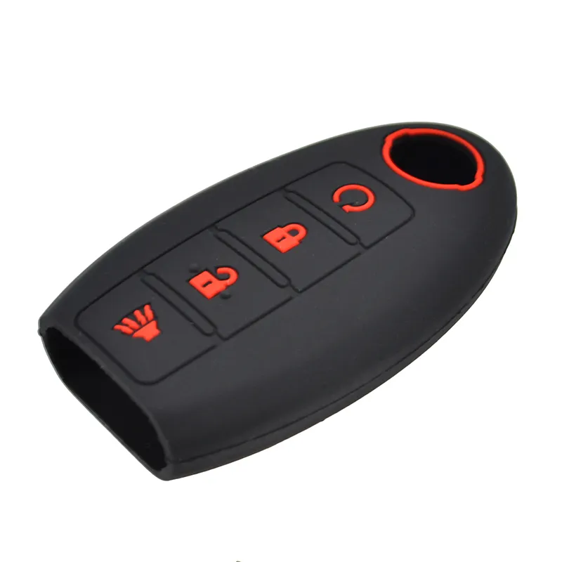 Silikonbilnyckelfodral för Nissan Altima Maxima Murano Rogue Sentra Versa Titan Cover Keyless Remote FOB Shell 4 Button Protector9234653