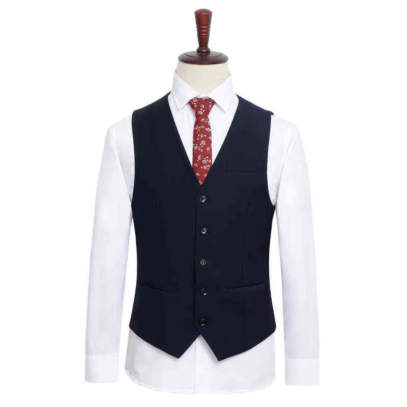 SHAN BAO Gilet da uomo business casual Gilet di marca Abbigliamento da uomo Banchetto Gilet da sposa Nero Blu royal Blu navy Grigio 211120