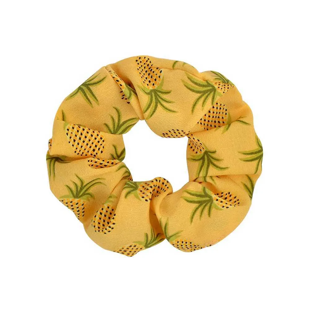 50 adet / grup Kadın Kızlar Ananas Çiçek Saç Scrunchies Paketi Elastik Bant Tatlı Halat Baskı Bandı Aksesuarları X0722