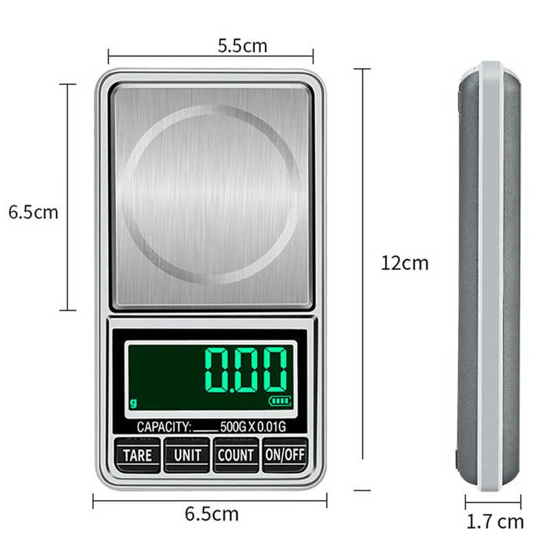 100 g / 200g / 300 g / 500g 0.01g Mini Digital Scales Jewelry Wagi precyzyjne elektroniczne waga wagi Balanca Cyfrowa skala 210927