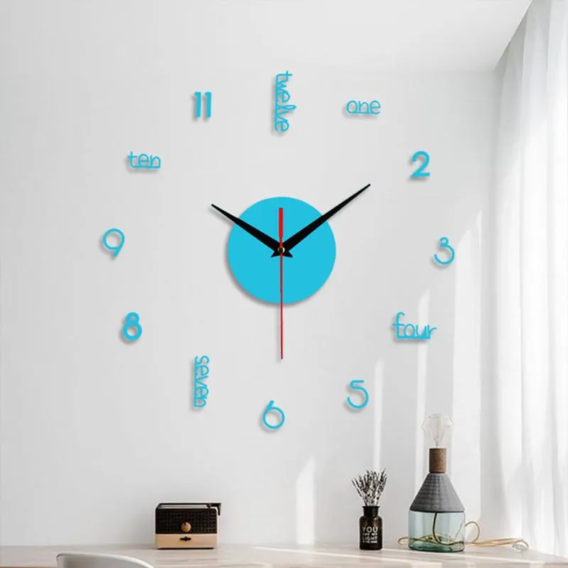 Настенные часы 80 см DIY кварцевые акриловые 3D большие декоративные зеркальные наклейки большие часы Reloj De Pared235l