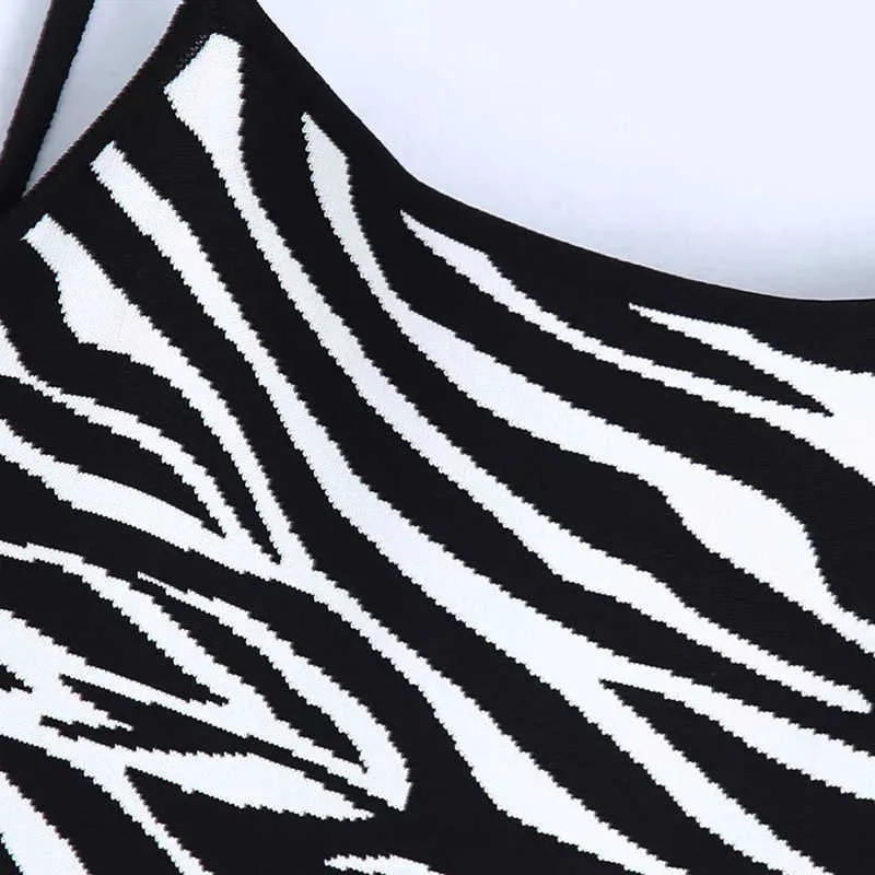 Aelegantmis Sexy Zebra Backless Lace Spaghetti Strap Dress Donna Senza maniche Colletto quadrato Lunga estate Impero Chic Abiti 210607