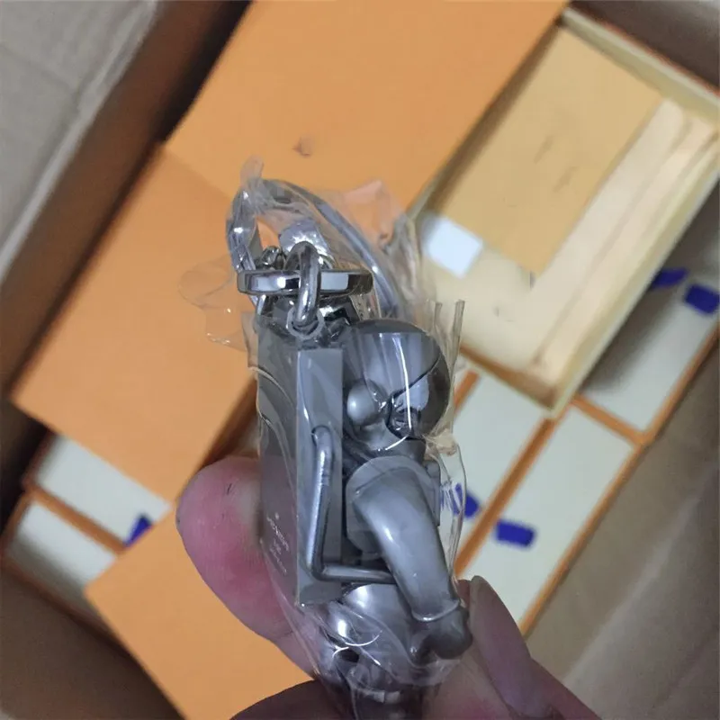 Luxe merk sleutelhanger creatieve astronaut massief metalen autosleutelhanger geschenkdoos verpakking2145