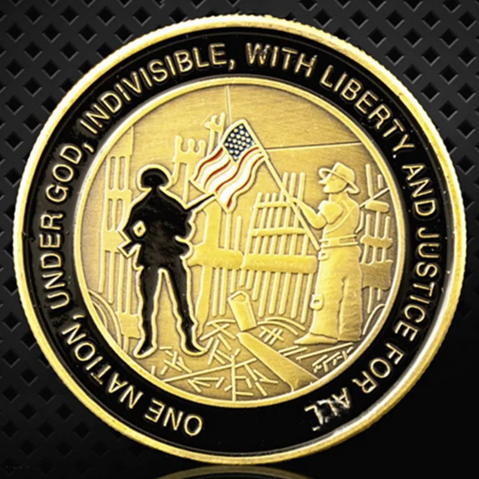 5 -stks Craft Eerving Remembering 11 september aanvallen Bronze Geplaatste Challenge Coins Collectible Original Souvenirs Gifts4051445