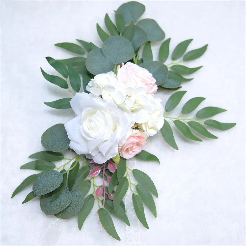 2 stks peony kunstmatige bruiloft bloem muur arrangement boog achtergronddecoratie roos krans deur drempel decor wit 220311