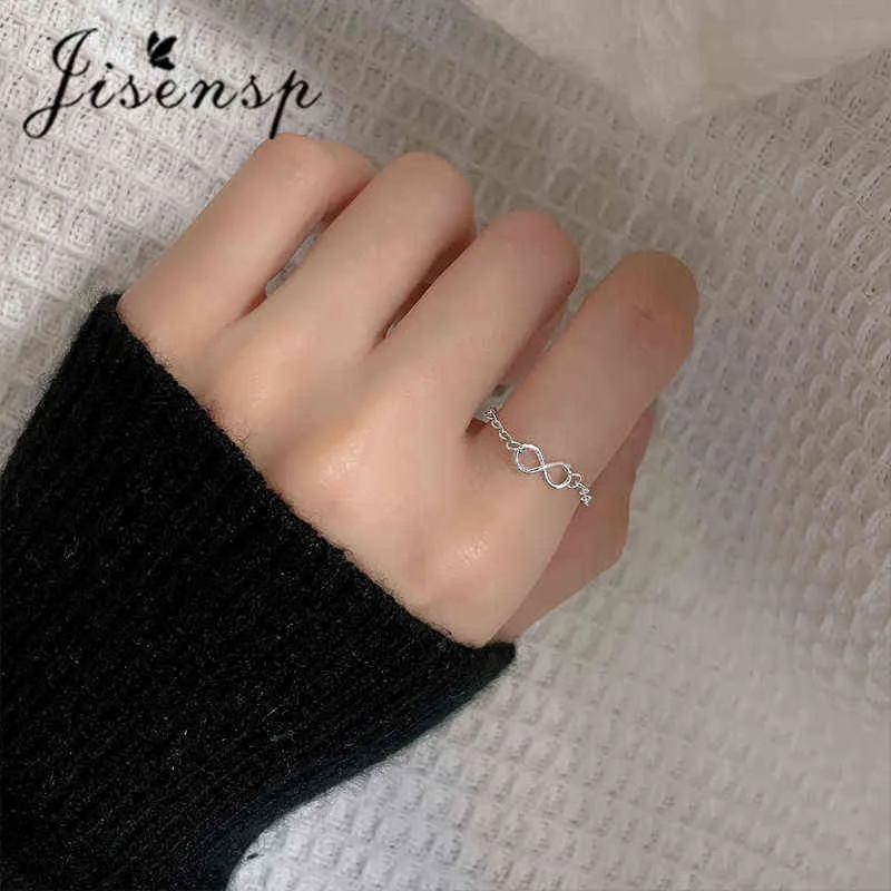 Jisensp Koreanische Mode Finger Ringe Geometrische Kette Quaste Einstellbare Ringe für Frauen Mädchen Alltäglichen Schmuck Geschenk Bijoux Femme G1125