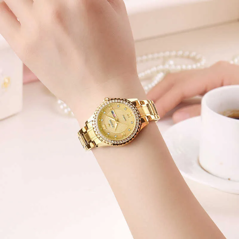 Wwoor Woman Watches Famous Brand Casual Female Gold Watch Waterproof Ladies Wrist Watches Diamond Golden Watch Women 210527326o