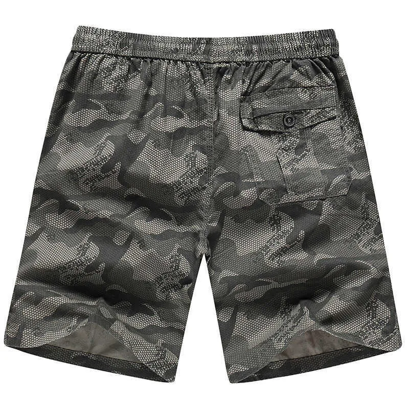 Camouflage Shorts Men Casual Zipper Pocket Beach Male Bermuda Masculina Elastic Waist Brand Boardshorts Plus Storlek 5xl 210716