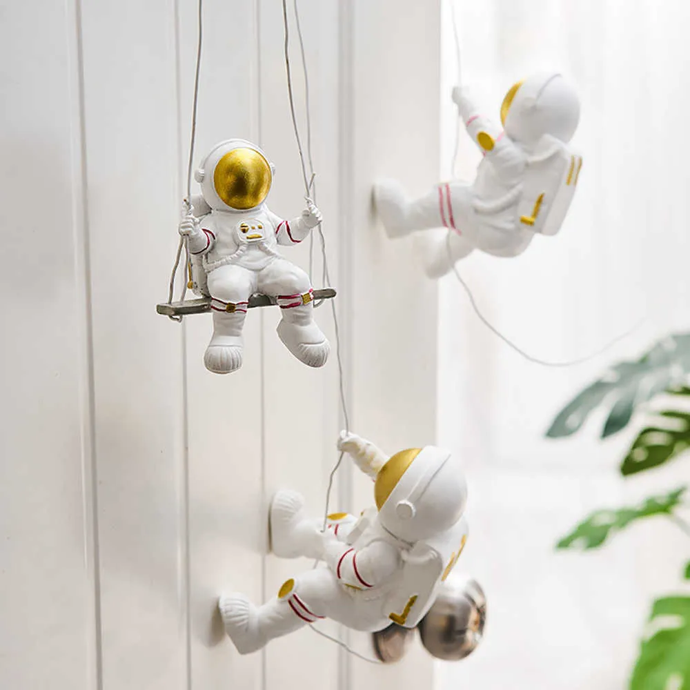 Nordic woondecoratie accessoires woonkamer bureau decor Beeldje miniaturen astronaut decoratieve figuren beeldje 210911300P