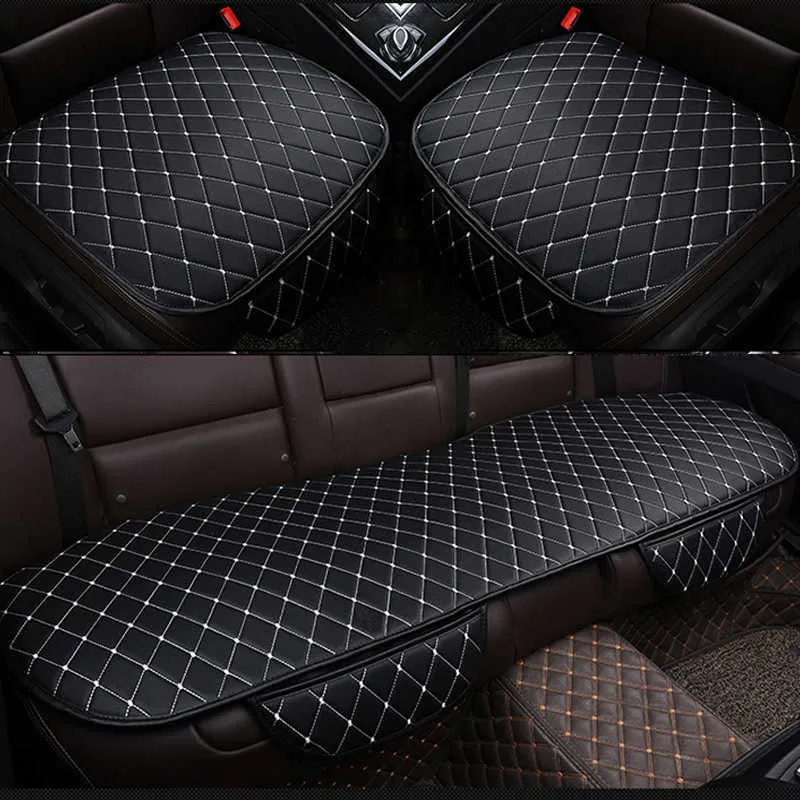 Ensemble de housses de siège de voiture universelles en cuir, coussin de siège avant et arrière, tapis de protection pour sièges de voiture, accessoires d'intérieur 327D