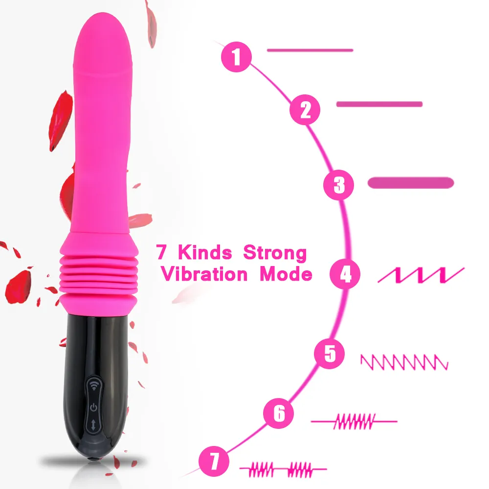 Dildo Vibrator Automatisk G-plats med Suction Cup Sexig leksak för kvinnor handfri rolig anal orgasm