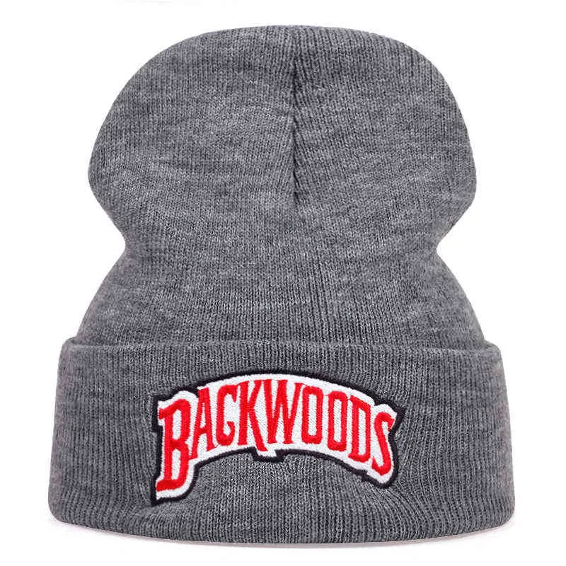 Inverno Carta Curta Bordado Backwoods Beanies Beanies Chapéus Homens Mulheres Casal Frio Tempo Quente Lã Cap Hip Chapéus Casquette Y21111