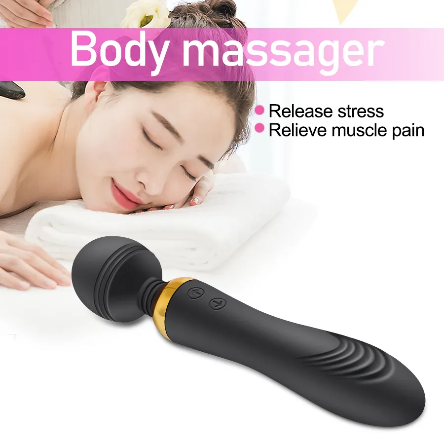 Khalesex Magic Wand Vibrator Big Heads AV Body Massager G Spot Clitoris Stimulator Adult Sex Toys for Woman Female Masturbator 2104008669