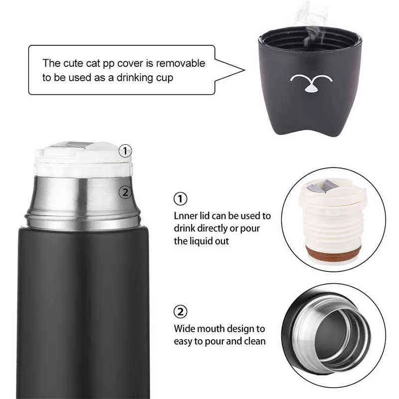 Thermos para chá isolado garrafa de água térmica caneca de xícara de café refrigerador fraler flask de vácuo drinkware exterior 211109