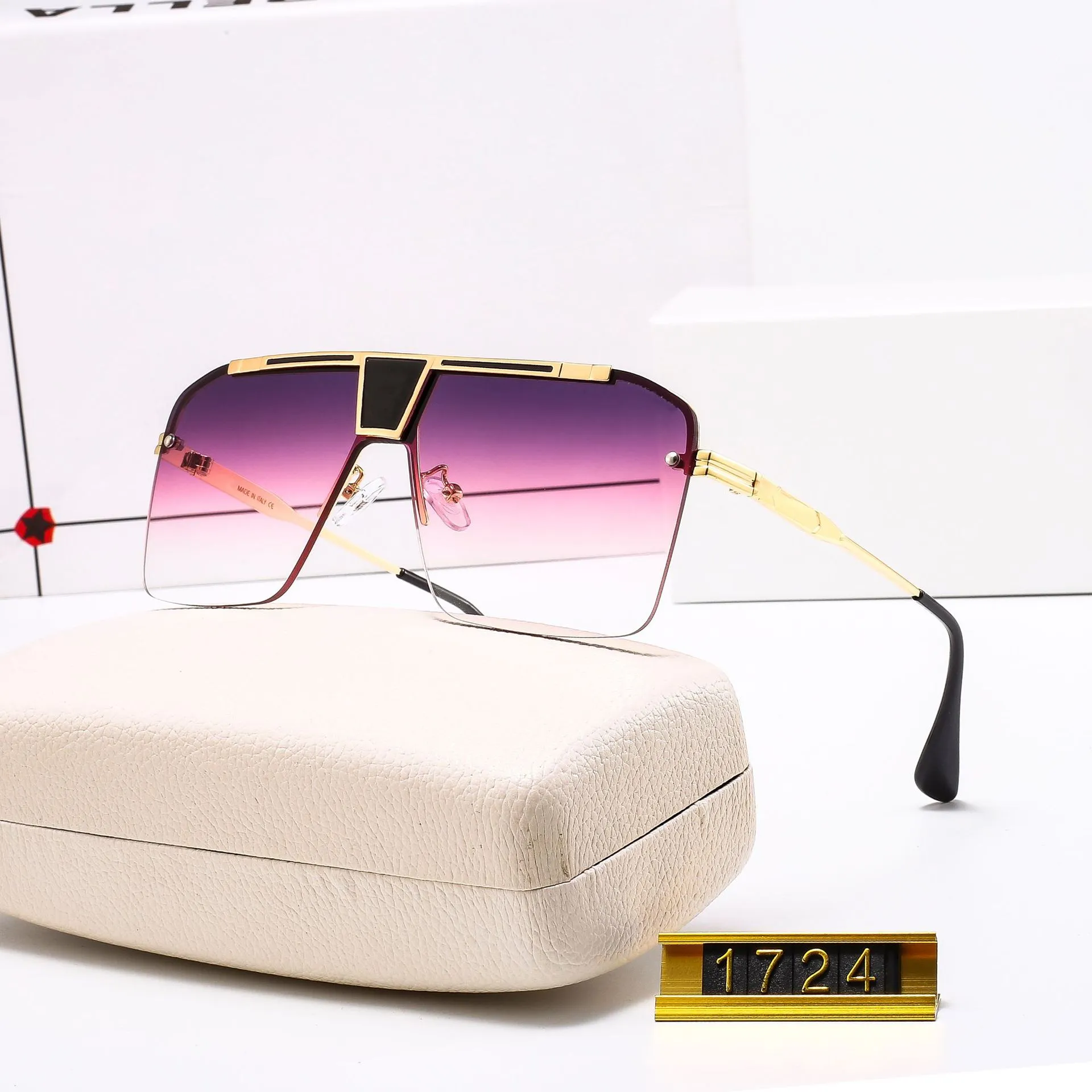 Marque de luxe Gradient Lunettes de soleil Ocean Goggles Personnalité UV Transparent Sun Glasses Tide
