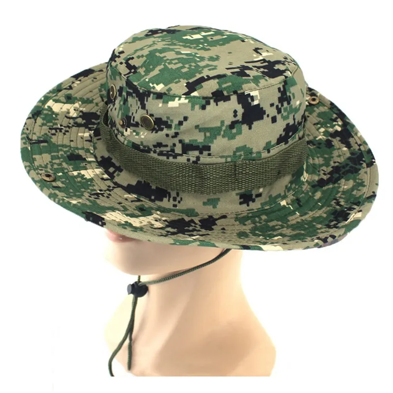 Chapéu de balde boné de pesca caça safari verão chapéu de sol chapéu de pescador masculino e feminino ao ar livre bonés de palha balde 9054547