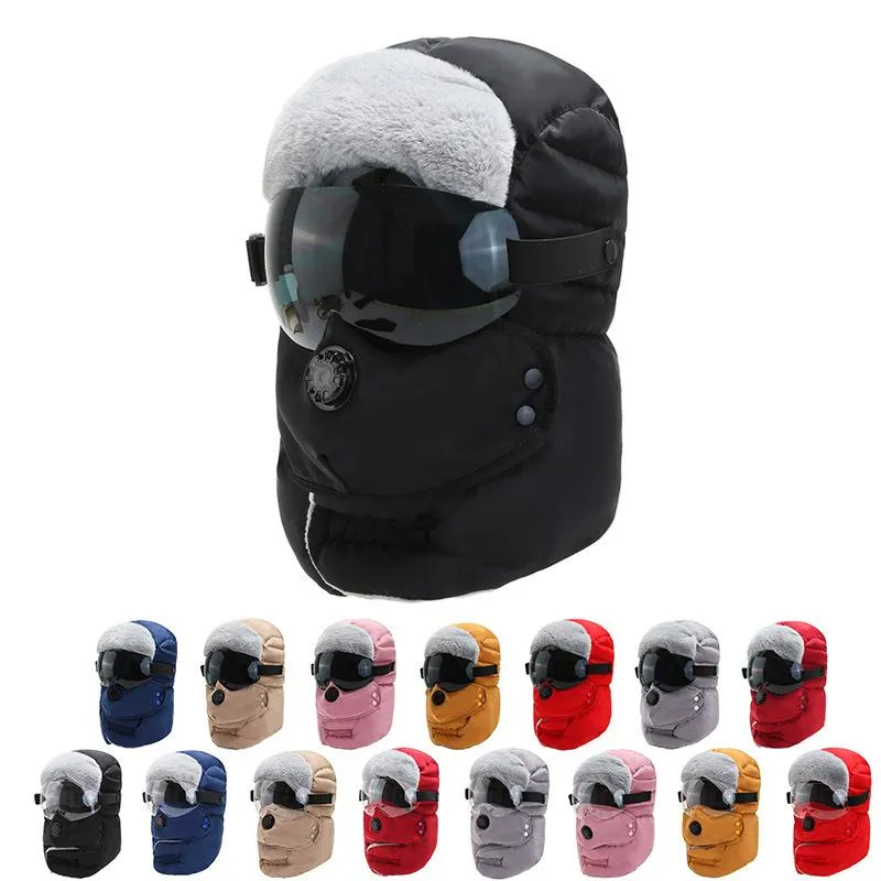 Baretten 2022 Mode Warme Cap Winter Mannen Originele Ontwerp Hoeden Voor Vrouwen Waterdichte Kap Hoed Met Bril Cool Balaclava2200