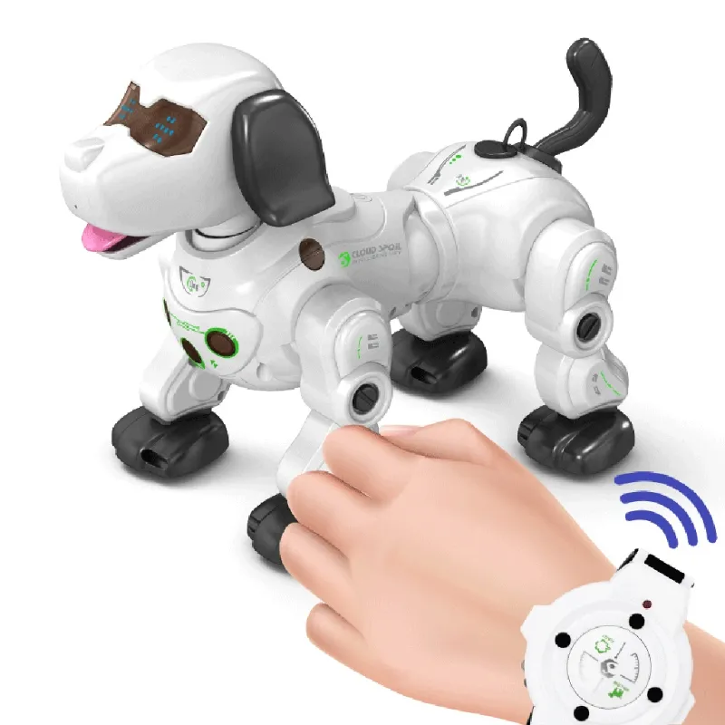 Robot chien télécommandé 2.4G, suivi infrarouge, Spray sans fil intelligent RC chiot Q6PD pour enfants