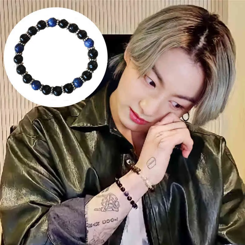 Jungkook Même bracelet perles pour femmes hommes Bijoux coréen Bangtan Boys Bonnet Accessoire de mode pierre chanceux