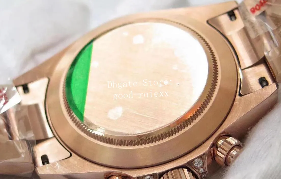 Chrono Eta 7750 Часы Мужские автоматические часы с хронографом Мужские часы из стали 904L с бриллиантовым циферблатом Кристалл Розовое золото Радуга 116598 169i