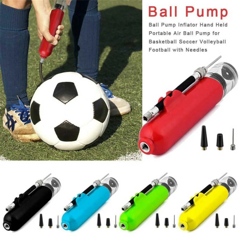 Pumpe à air du manuel de vélo portable Pumple à air Twoway Mini Pump Basketball Football Poupable Tube avec buse à air français américain 3234003