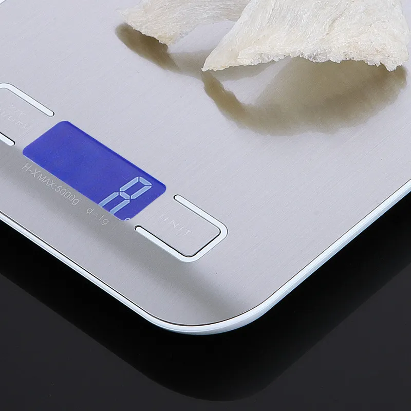 5kg 10kg Electronic Kitchen Scale Digital Food Stainless Steel Weighing LCD High Precision uring Tools Y200531