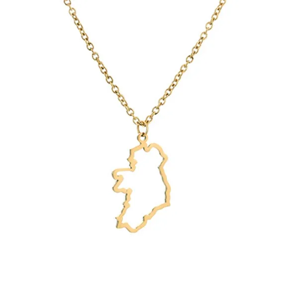 Gold Silver African Map Charm Chain Necklace Ireland Israel France American Austrila Nigeria Syria Barbados Puerto Rico Country Wo217t