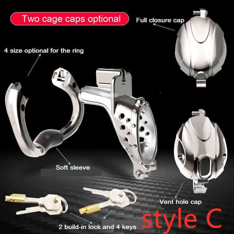 NXY Sm bondage Arrival Metal Openable Ring Quick Disassemble Cap Flip Design Male Chastity Device Vent Hole Cage Adult Toy 1126