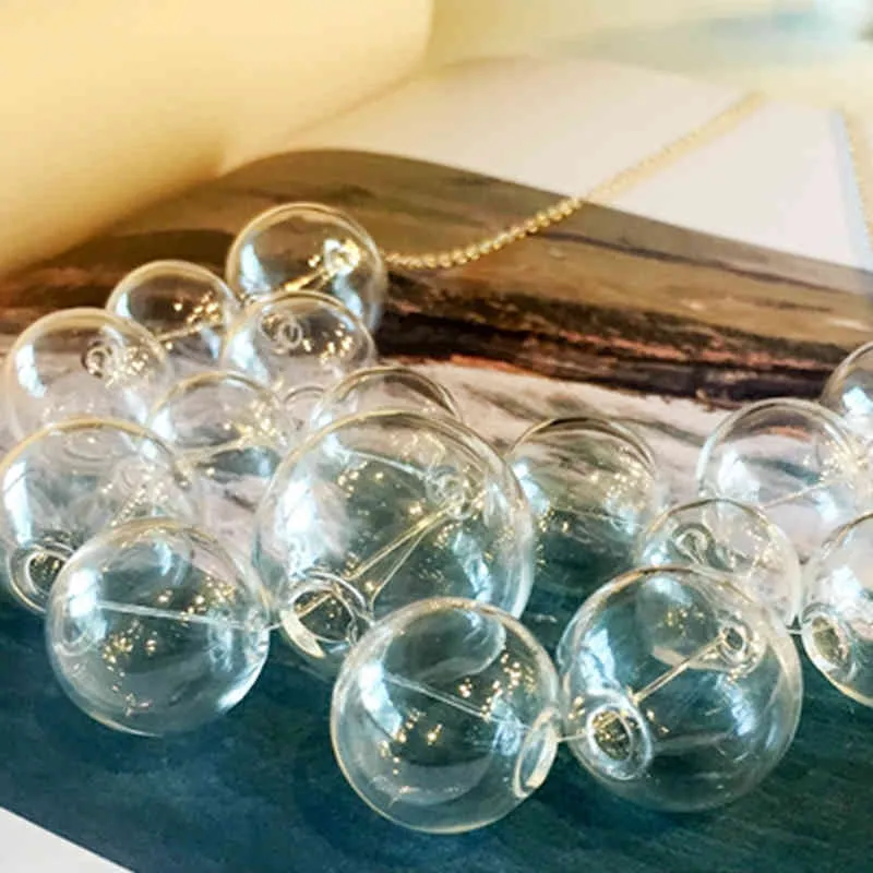 Bola de cristal soplado transparente hecha a mano Original para mujer 2020, gargantilla corta de pompas de jabón únicas, collar para mujer Bjioux