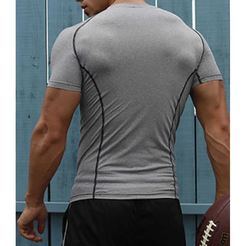 T-shirts imprimés à séchage rapide pour hommes Sport de plein air Courir Escalade Chemise à manches courtes Collants Bodybuilding Tops Corest T-shirt 210706