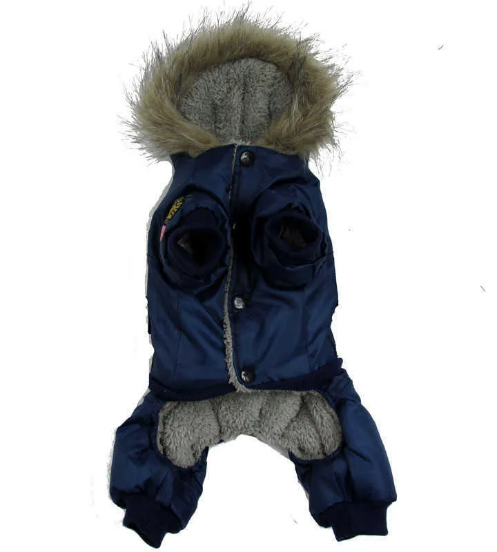 ПЭТ кошка собака пальто куртка зимний щенок капюшонов костюм комбинезон с капюшоном мягкая меховая теплая одежда одежда для маленькой большой собаки Pet 211007