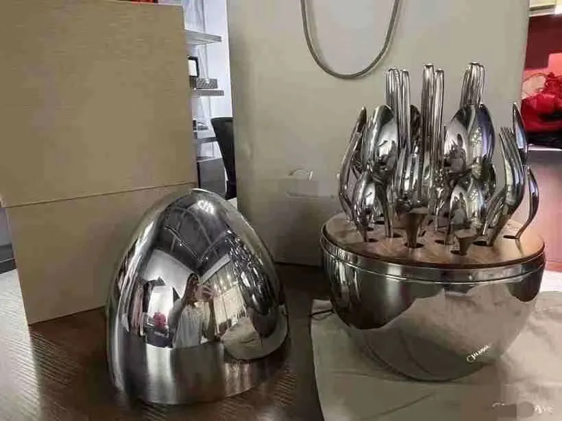 tableware set spoon fork stainless steel big egg Dinnerware gift set joint custom shipment258s