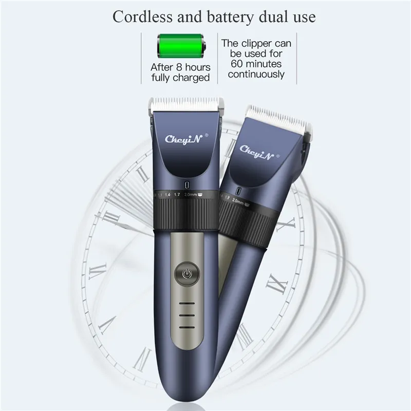 Profesjonalne Hair Clipper Akumulator Broda Trymer Mężczyźni Cięcia Ceramiczne Niski Hałas Barber Machine53 220216