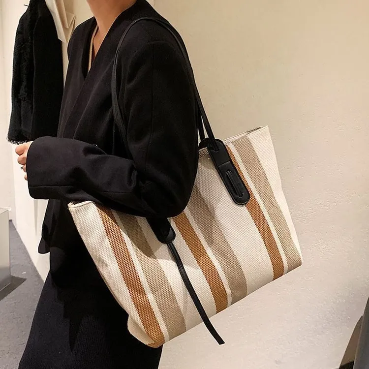 HBP large capacity canvas simple casual fashion hand shoulder woman handbag tote bag Wholesale Handbags