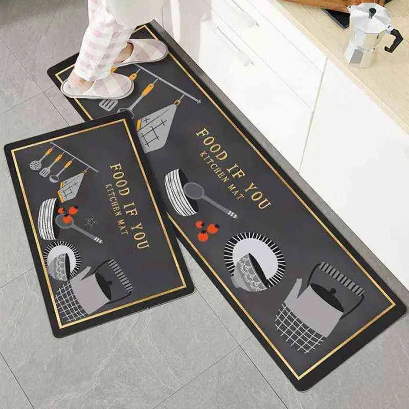 Dessin animé long tapis de cuisine antidérapant pour sol tapis de bain moderne entrée extérieure paillasson lavable salon salle de bain tapis 211109